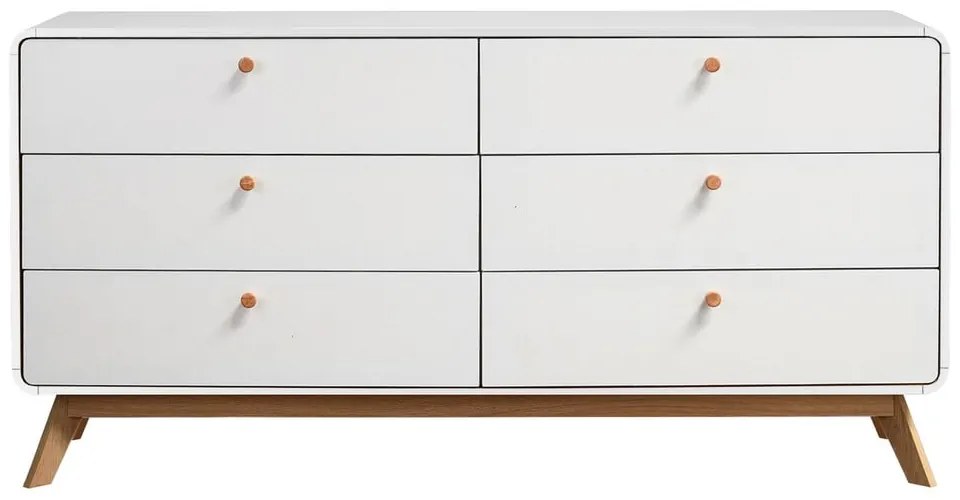 Cassettiera bassa bianca 150x74 cm Caitlin - Støraa