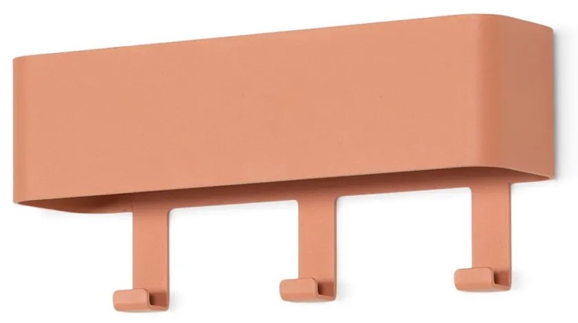 Attaccapanni da parete color salmone in metallo con scaffale 27 cm Dax Play – Spinder Design