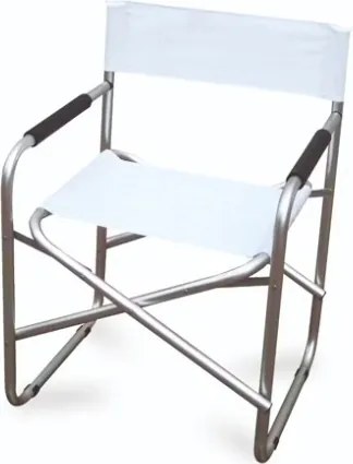 Poltrona Regista In Alluminio Da Esterno Tessuto Textilene Bianco Playa - Set 2 Pezzi