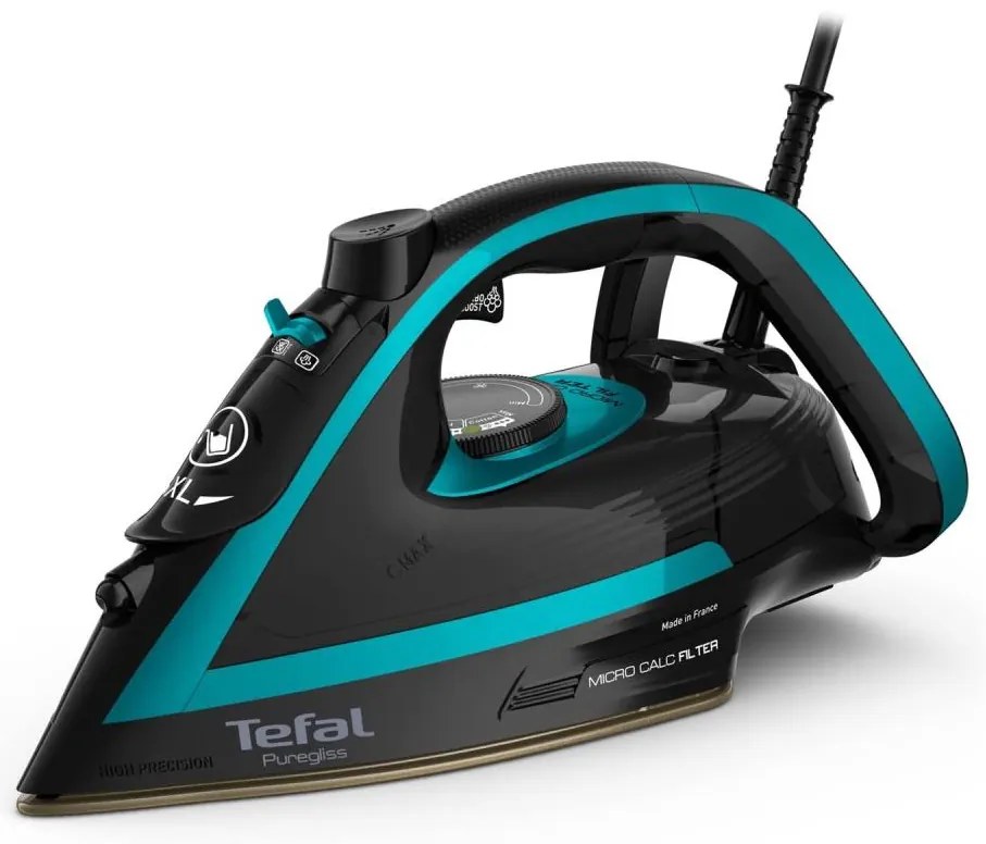 Tefal Puregliss ferro da stiro a vapore 3000W 230V turchese/nero