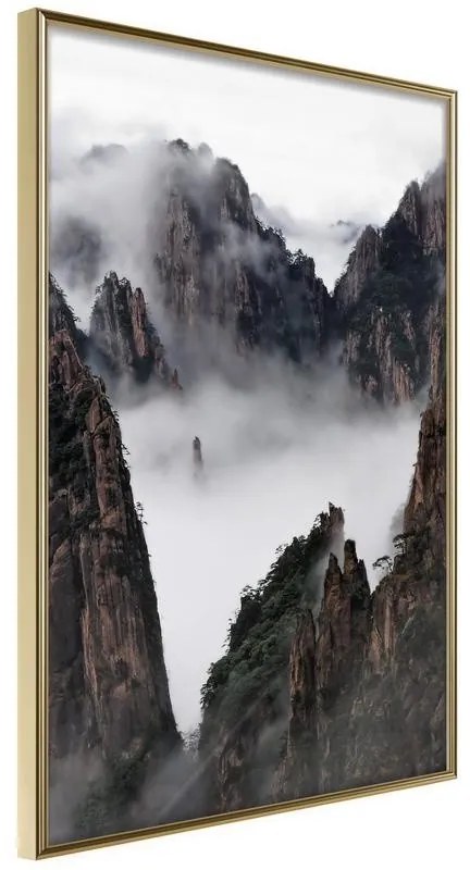 Poster  Misty Valley  Cornice Quadri Cornice d'oro, Larghezza x Altezza Home decor 40x60