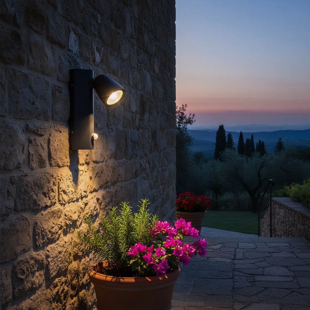 Applique da Esterno GU10 IP65 con Sensore Movimento AXIS - Nera