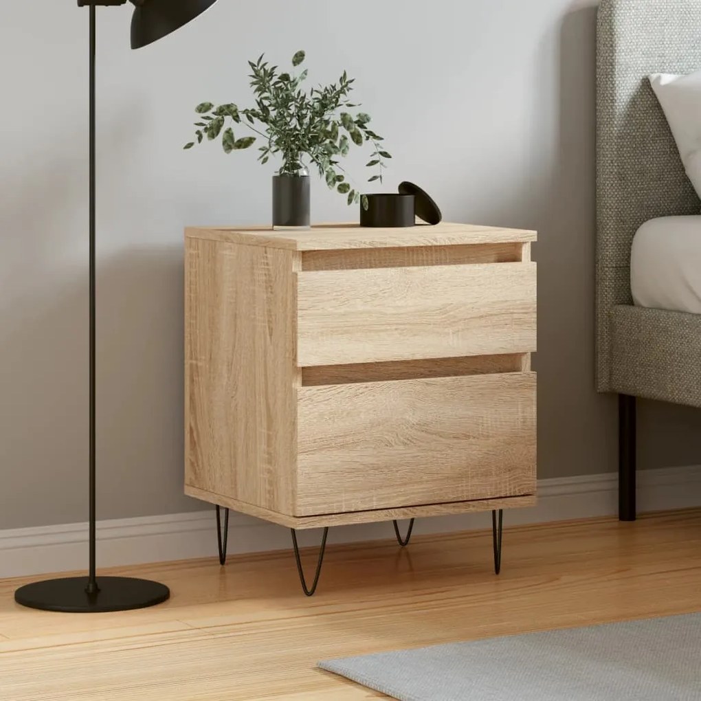 Comodino Rovere Sonoma 40x35x50 Cm İn Legno Multistrato /
