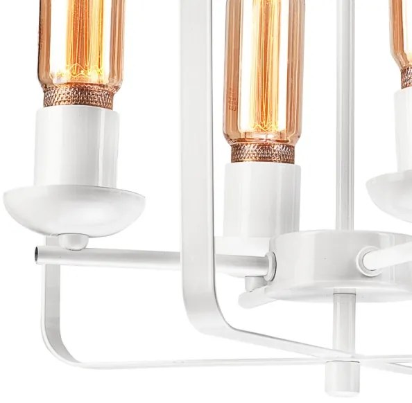 Lampadario a sospensione con catena CEDRIC II 4xE27/60W/230V bianco