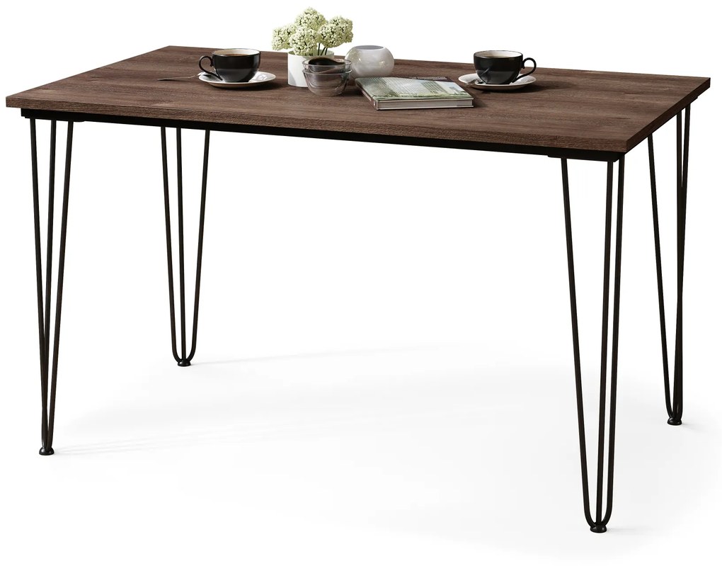 HAIRPIN S-120 Rovere Marrone - TAVOLO LOFT PER CUCINA SALA DA PRANZO SALONE