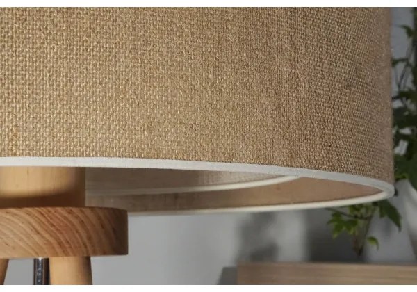 Duolla - Lampada da tavolo YUTE BOHO 1xE27/15W/230V diametro 25 cm marrone/color crema