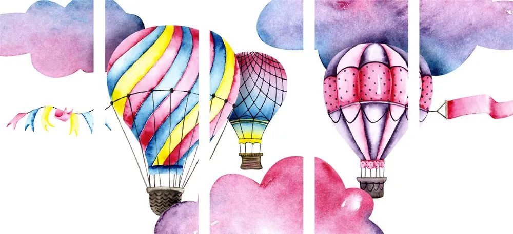 Quadri 5 pezzi – Palloncini nel vento