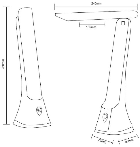 Zuma Line SM-612-BL - Lampada da tavolo LED dimmerabile 5W 230V nera