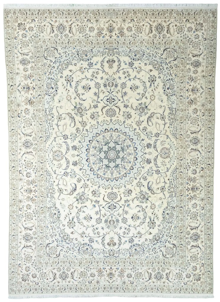 Nain Tappeto 400x290 Beige (Iran) Annodato A Mano