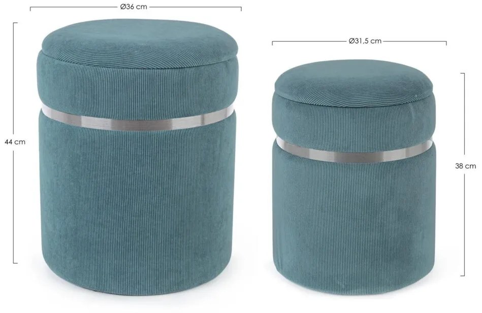 Set di 2 pouf contenitore REVMIRA navyus