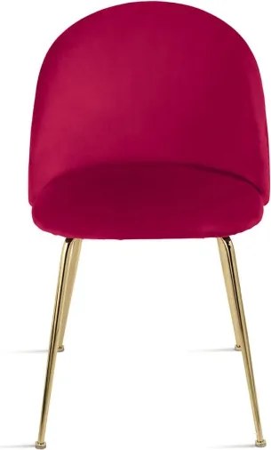 Sedia da pranzo in velluto Rosso e gambe metallo Oro - VENEZIA 2 sedie