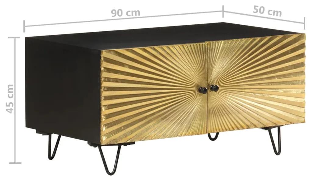 Tavolino da Salotto 90x50x45 cm in Legno Massello di Mango