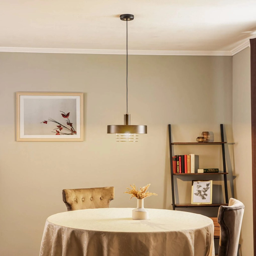Alfa Lampada a sospensione Beryt Pro in metallo nero/oro