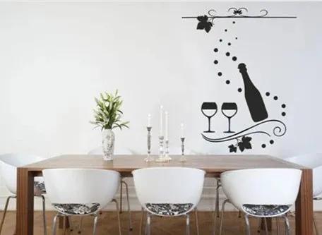 Adesivo da parete per la cucina per gli amanti del vino 80 x 160 cm