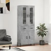 Credenza Grigio Cemento 69,5x34x180 cm in Legno Multistrato 3198541