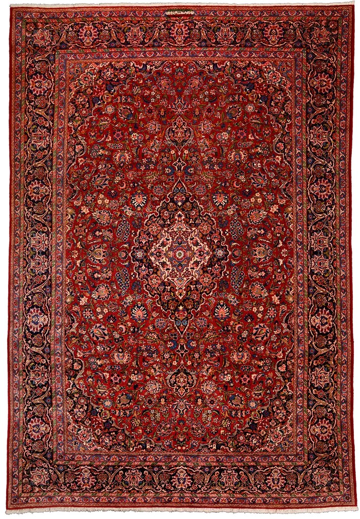 Kashan Tappeto persiano 360 x 240 Rosso (Iran) Annodato A Mano