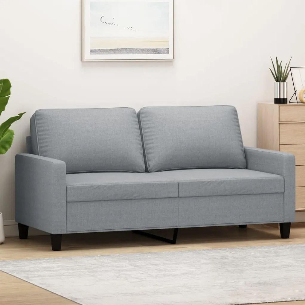 Divano A 2 Posti Grigio Chiaro 140 Cm İn Tessuto /