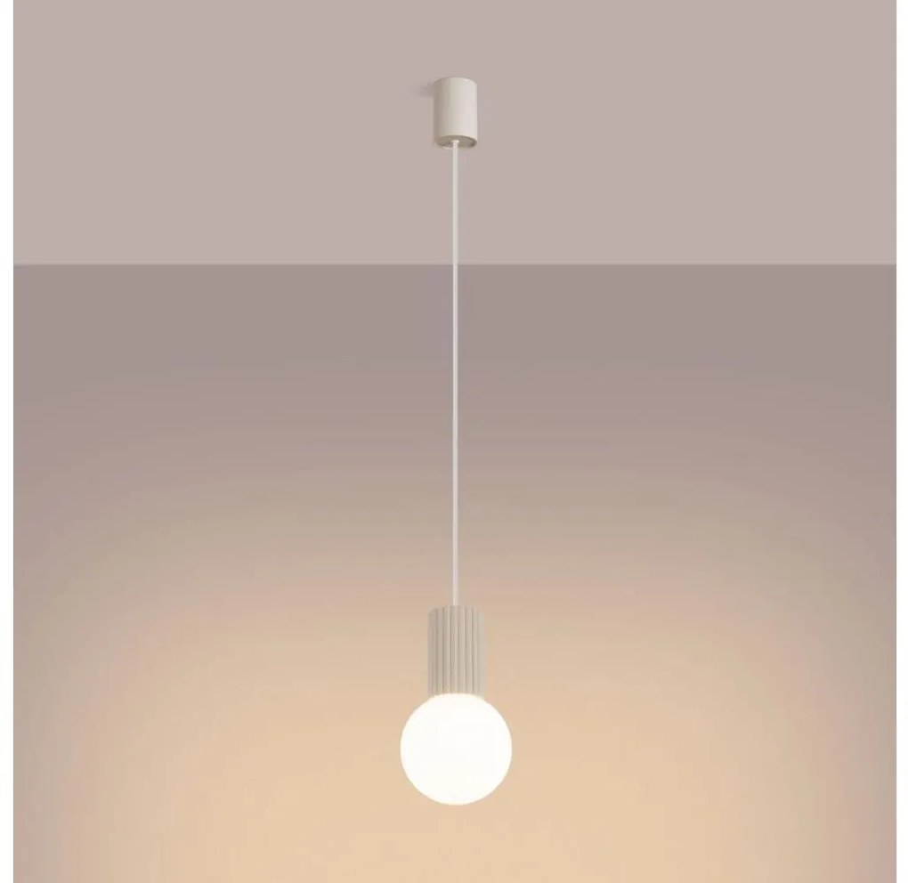 Sollux SL.1719 - Lampadario a sospensione con filo HALO 1xG9/8W/230V diametro 12 cm color crema