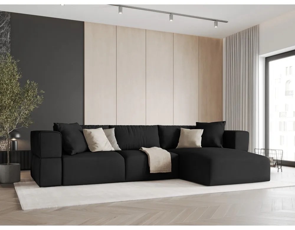 Divano angolare nero, angolo destro Esther - Milo Casa
