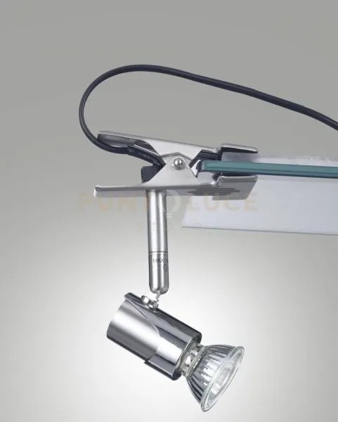 Alice spot 1 luce nichel satinato con pinza s/l attacco gu10