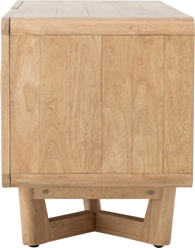 Cassettiera di colore naturale in legno di cauciù massiccio 120x55x45 cm Serrone - Bloomingville