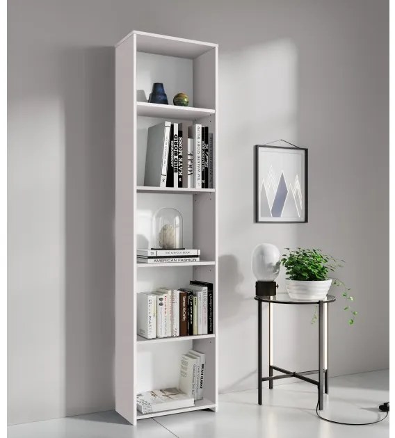 Libreria 4 Ripiani In Kit 45x25x183 Bianco