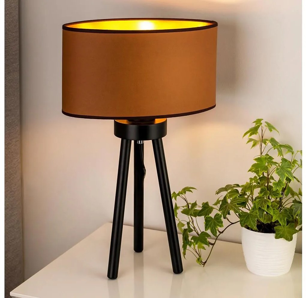 Duolla - Lampada da tavolo OVAL VEGAN 1xE27/15W/230V diametro 30 cm marrone