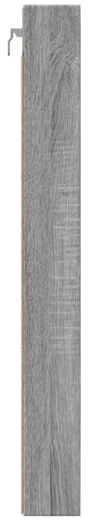 Armadietto vetrina grigio sonoma 100x8,5x75cm legno multistrato