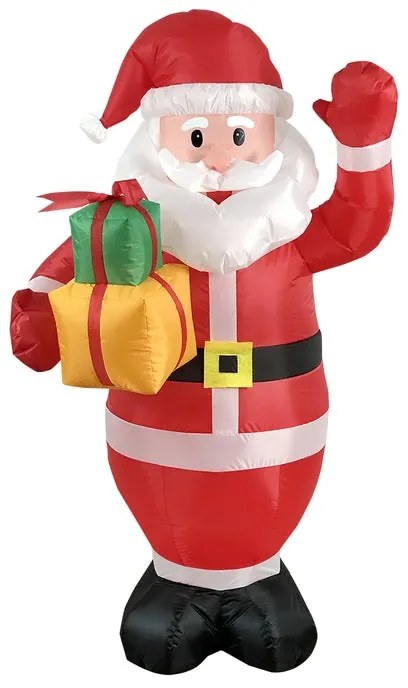 Figura natalizia illuminata rosso Babbo Natale gonfiabile in poliestere L 69 x P 60 x H 150 cm
