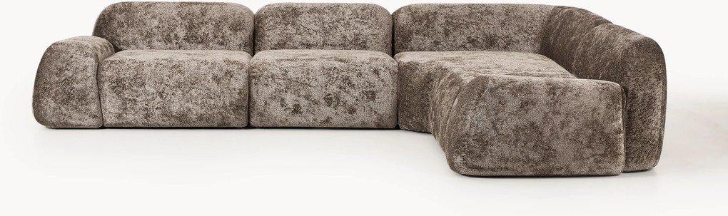 Divano angolare componibile 4 posti in bouclé Wolke
