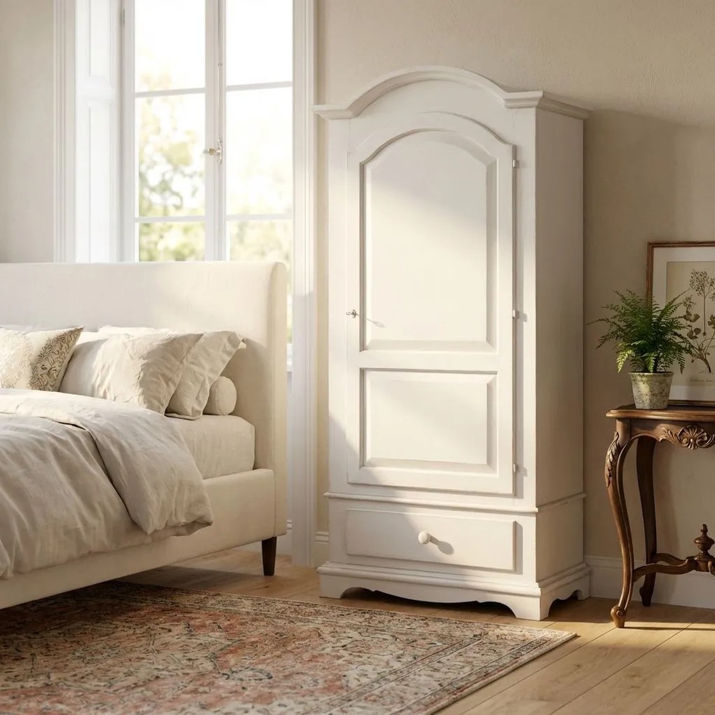 CHRISTIAN - armadio 1 anta in legno massellox196