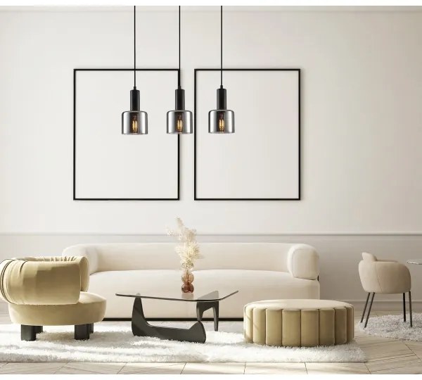 ITALUX PND-65342-3-BK+SG - Lampadario a sospensione con filo SANTIA 3xE27/40W/230V nero