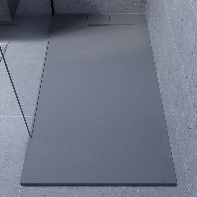 Piatto doccia SENSEA in composito minerale di resina gelificata Neo grigio L 90 x L 170 x H 3.2 cm opaco