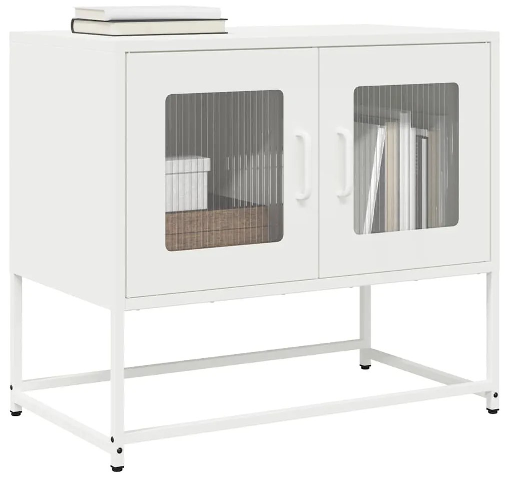 Mobile Tv Bianco 68x39x60,5 Cm İn Acciaio Laminato A Freddo /