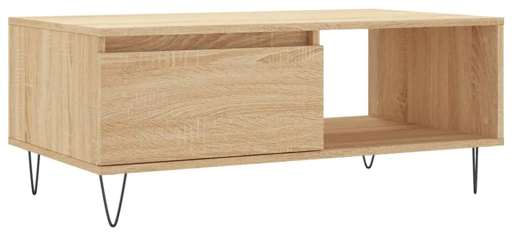 Tavolino salotto rovere sonoma 90x50x36,5 cm legno multistrato