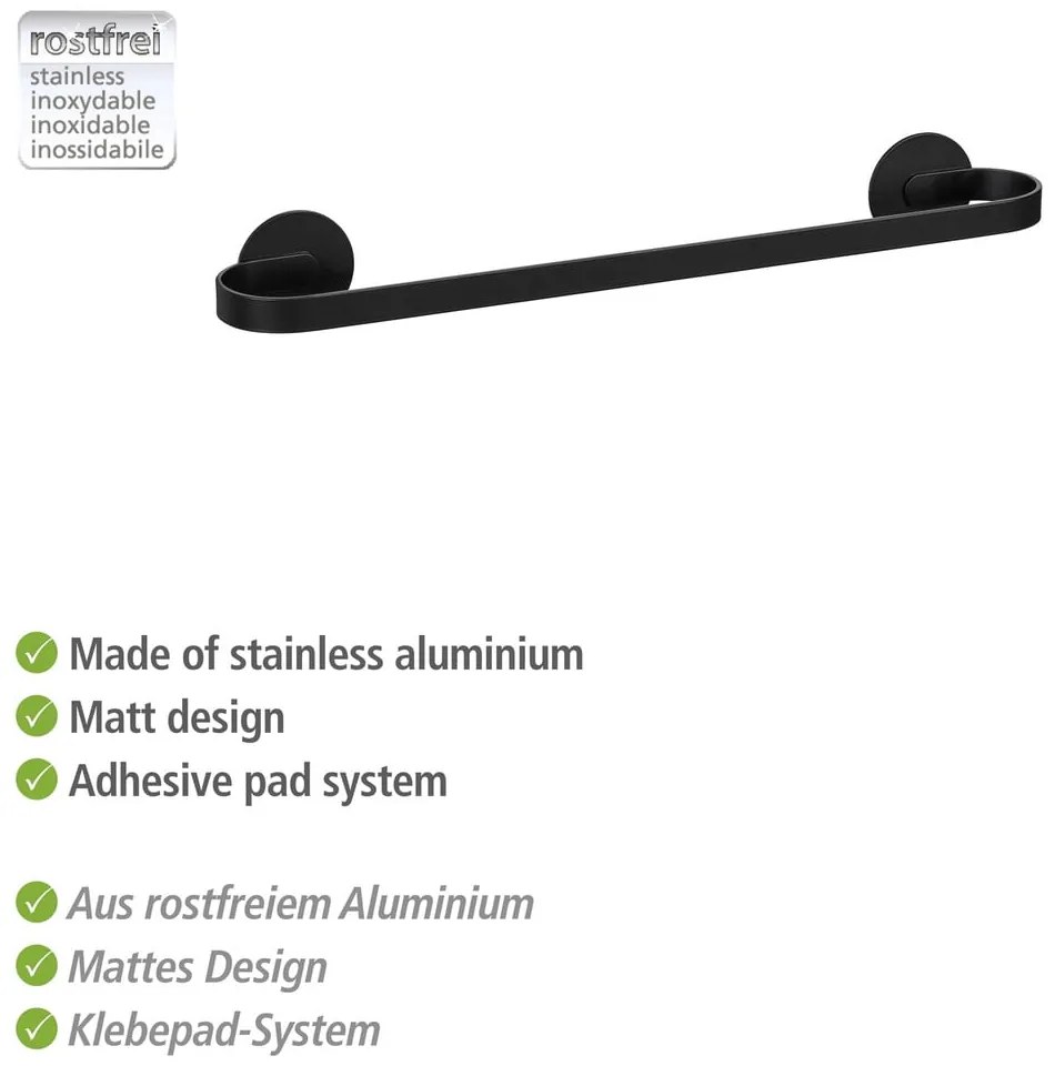 Porta asciugamani in metallo autoportante nero opaco Bivio - Wenko
