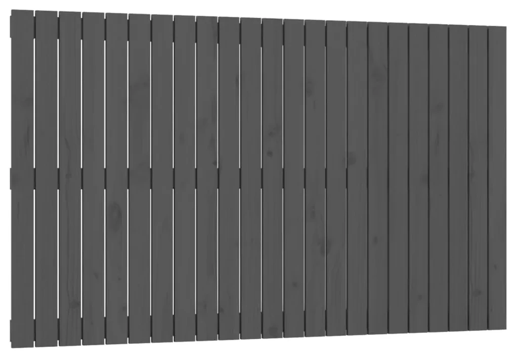 Testiera da parete grigia 147x3x90 cm in legno massello di pino