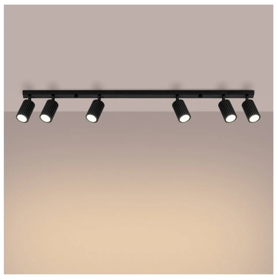 Faretto nero 6,5x117 cm Gleam – Sollux