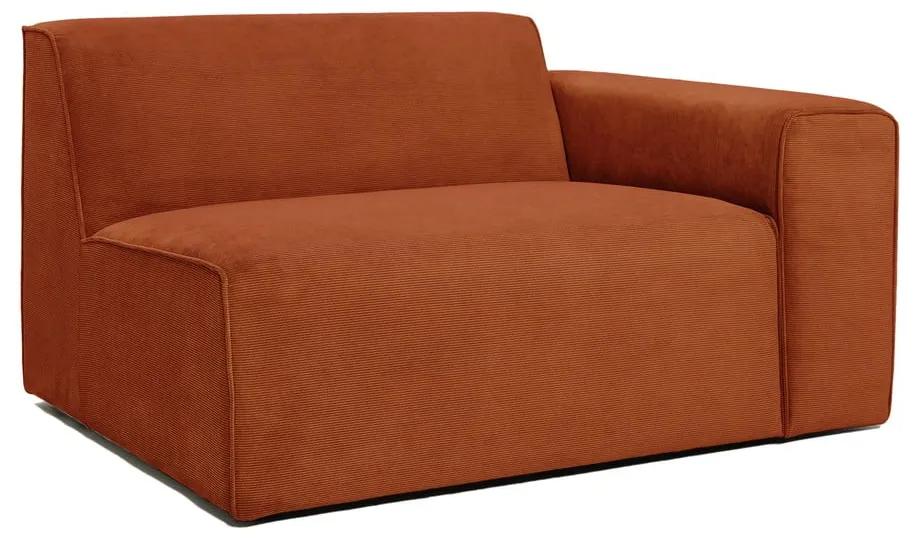 Modulo divano in velluto a coste arancione (angolo destro) Sting - Scandic