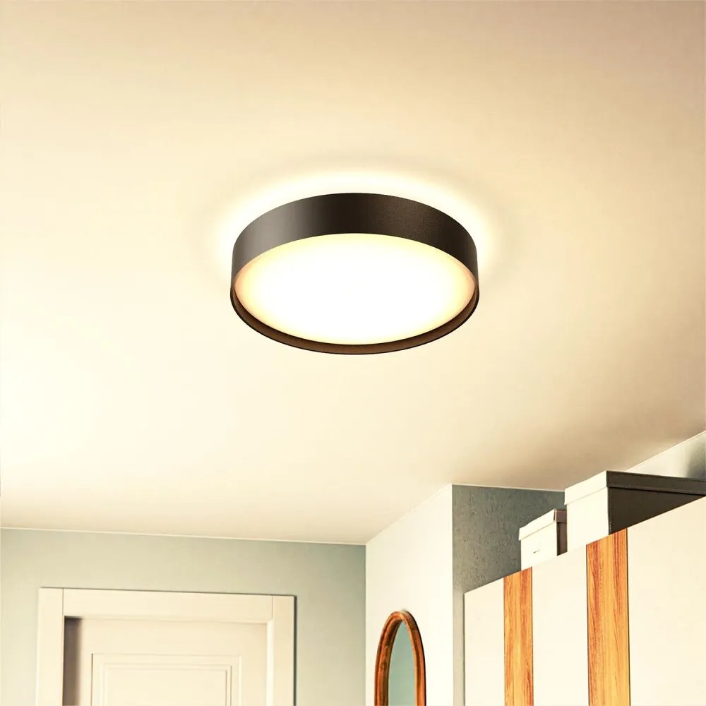 Plafoniera LED Rotonda 18W Ø350mm, CCT Bianco Variabile, IP20 - Nera Colore Bianco Variabile CCT