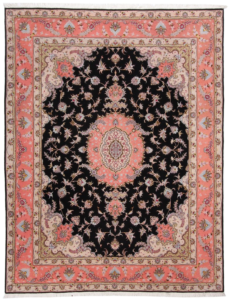 Tabriz Tappeto persiano 260 x 200 Nero (Iran) Annodato A Mano