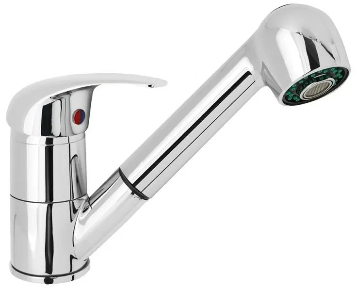 Miscelatore cucina con doccia estraibile cromo per lavello o lavanderia