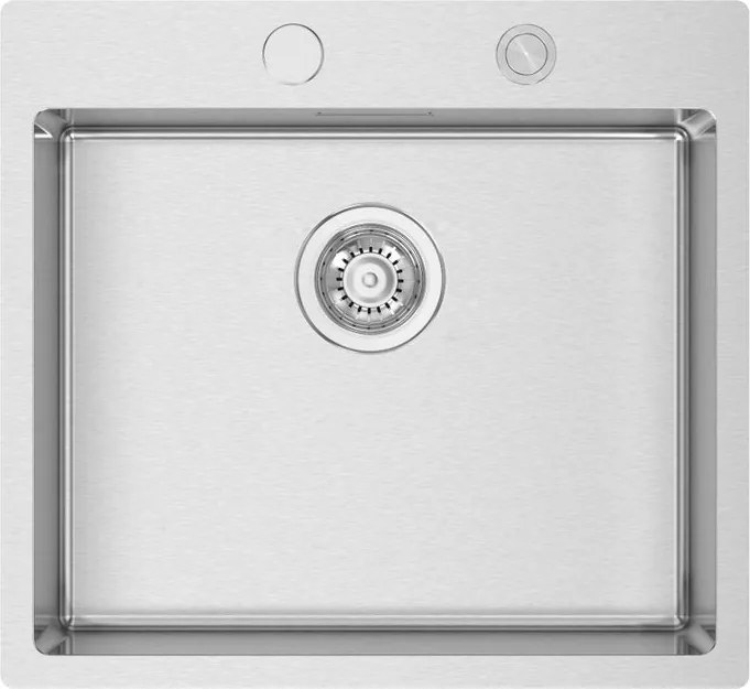 Lavello quadrato 1 vasca in inox argento RODI Box Lux 57 L 55 x L 50.5 cm