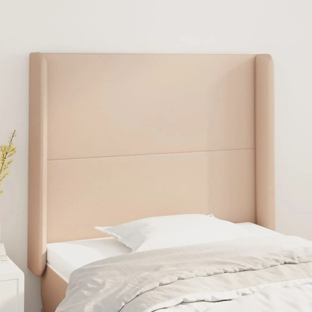 Testiera Ad Orecchio Cappuccino 103x23x118/128 Cm İn Similpelle /