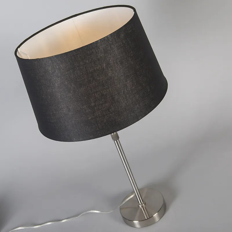 Lampada da tavolo in acciaio con paralume nero 35 cm regolabile - Parte