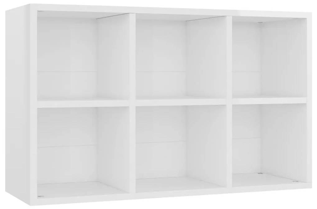 Libreria/Credenza Bianco Lucido 66x30x98 cm Legno Multistrato