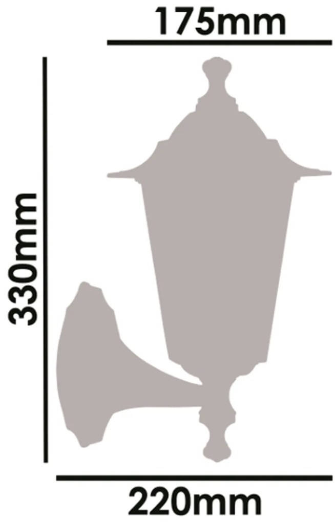 Applique Esterno Riley Alluminio Nero Su 1 Luce E27 Ip44