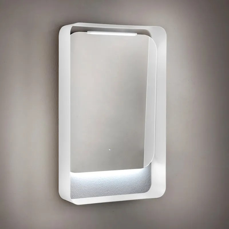 Specchio con illuminazione integrata bagno rettangolare DIVA ELMA L 100 x H 60 x P 12 cm bianco