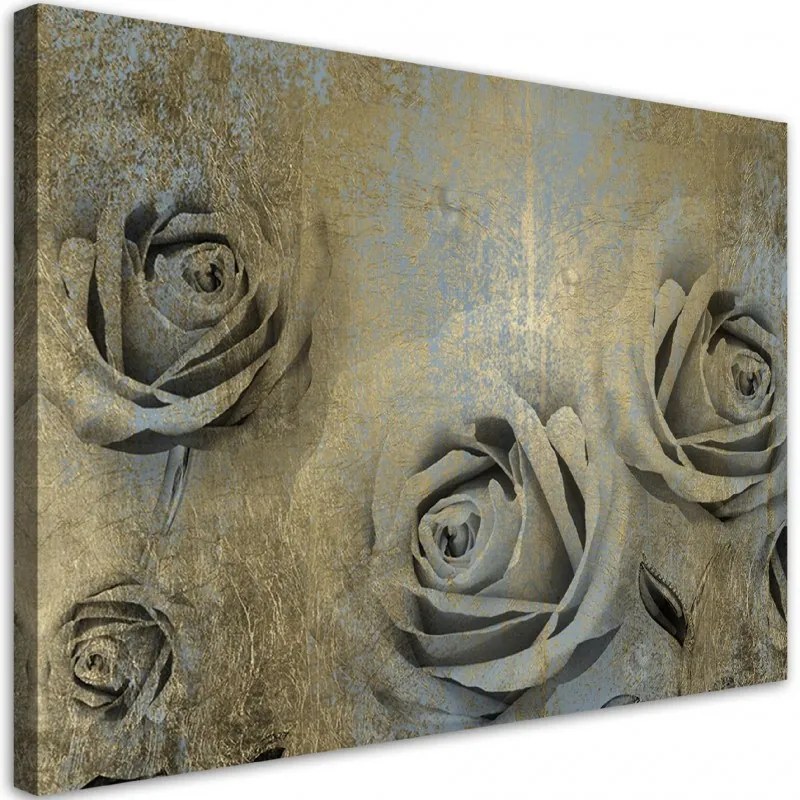 Quadro su tela, Rose dorate  Dimensioni 60x40