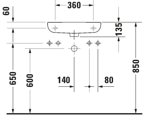 Duravit 7065000092 - Lavabo sospeso D-CODE 50x22 cm ceramica/bianco lucido